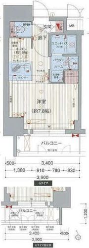 プレサンスNAGOYA桜通ビッグビートの間取り画像