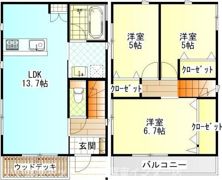 栢山貸家 LILIUM A棟の間取り画像