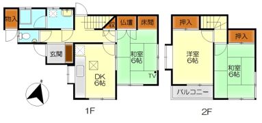 阿賀北3丁目4番戸建の間取り画像