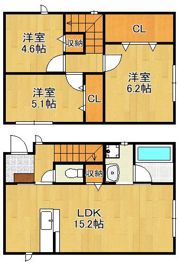 サンラプロ朽網東 A棟の間取り画像