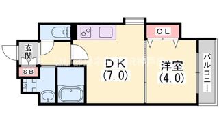 クリエイトビュー三宮磯上公園の間取り画像