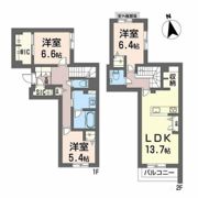シャトル牛田旭の間取り画像