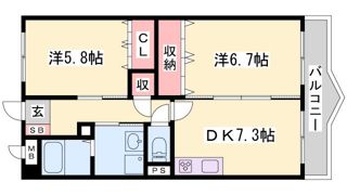 ラシュレウエスト六甲の間取り画像