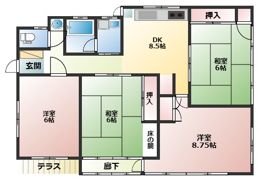 唐湊1丁目貸家の間取り画像