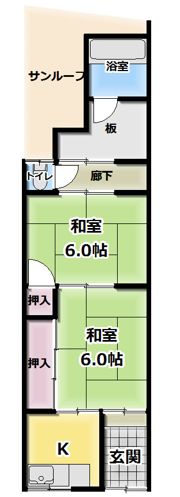 泉町 テラスハウス貸家の間取り画像