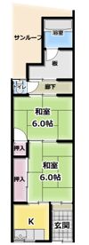 泉町 テラスハウス貸家の間取り画像