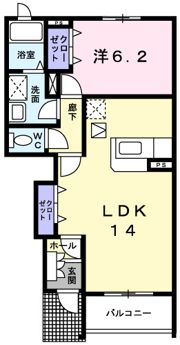 クラール安東Bの間取り画像