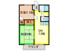 ワシダハイツ槻田の間取り画像