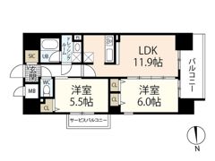セントラルアヴェニュー田町の間取り画像