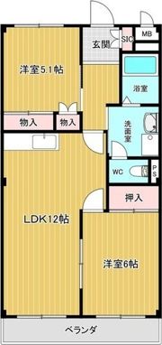 サンフラワーハイツAの間取り画像