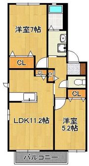 ボヌール立屋敷Aの間取り画像
