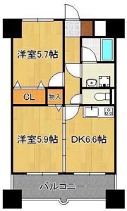 ニューシティアパートメンツ南小倉Iの間取り画像