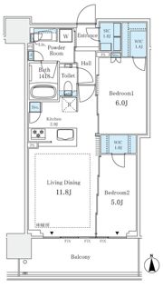 グランドシティタワー月島の間取り画像