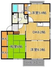パットターンヒルズ B棟の間取り画像