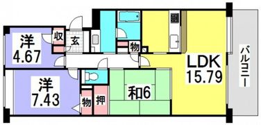 井口台パークスクエアB棟の間取り画像