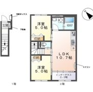 戸田市美女木アパート新築工事の間取り画像