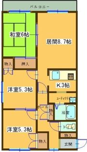 ドミール幸・Ⅲの間取り画像