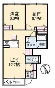 クオーレ大町東 B棟の間取り画像