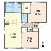 クレセオ森 B棟の間取り画像