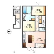 コーポ峯のハタの間取り画像