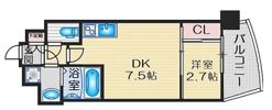 プレサンス江坂ベルフィーヌの間取り画像
