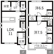 楠葉野田1丁目貸家の間取り画像