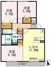 ロイヤルガーデン なでしこ館 Dの間取り画像