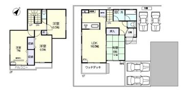 赤磐市下市戸建の間取り画像