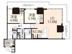 グランクロスタワー広島 アイコートの間取り画像