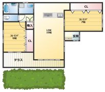 吉野ZEH平屋戸建ての間取り画像