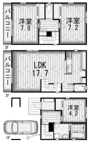 QLAZO磯子区丸山戸建 D号棟の間取り画像