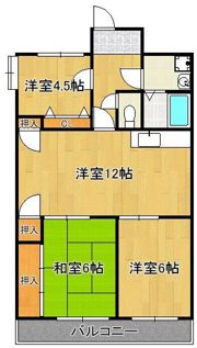 スカイコーポホウシュウエイト小倉南の間取り画像