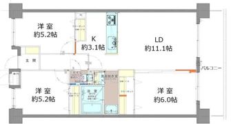 エマーレ南浦和（旧建物名ヒルズ神明の木）の間取り画像
