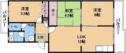 チュリス石山の間取り画像