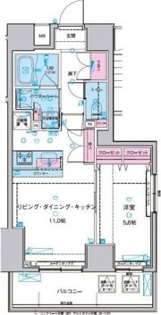 ジェノヴィア浅草Ⅱスカイガーデンの間取り画像