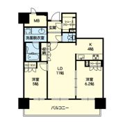 MJR熊本ｻﾞ･ﾀﾜｰ 2205号の間取り画像