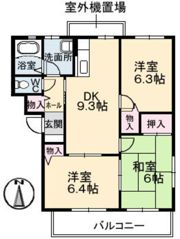 ヴィラージュ帆立 C棟の間取り画像