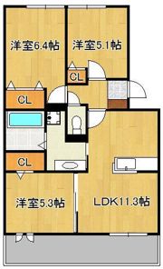 オアスロウ境川の間取り画像