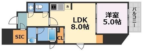 シーズンフラッツ梅田北の間取り画像