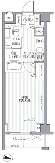 メゾンカルム西新宿の間取り画像