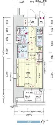 プレサンス新大阪ザ・シティの間取り画像