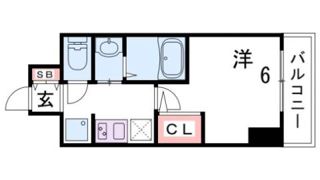 エステムコート神戸湊町の間取り画像