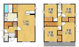 クレイドルガーデン北九州市小倉南区横代北町 第6の間取り画像