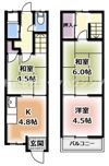 江瀬美町貸家の間取り画像