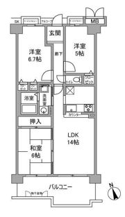 サンシティ大津石山の間取り画像