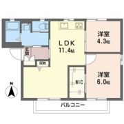 サニーハイツ牛田 B棟の間取り画像