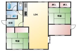 若草3丁目貸家の間取り画像