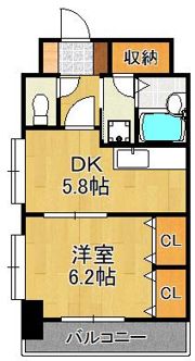 ライオンズマンション小倉駅南第2 601号室の間取り画像