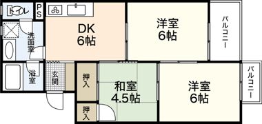 岩田マンション1号棟の間取り画像
