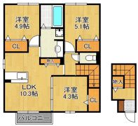 D-room上二十町の間取り画像